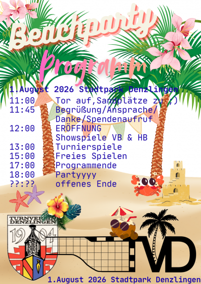 TVD Beach Eröffnung mit Programm